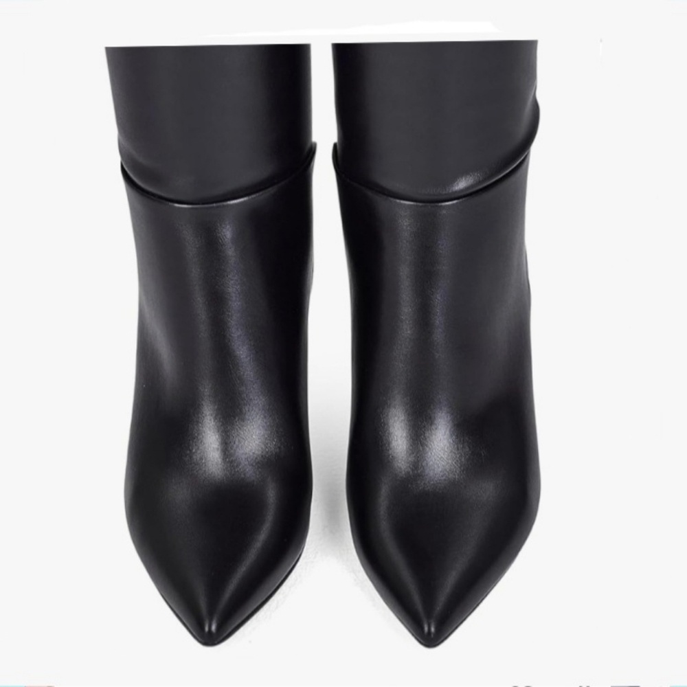 NIB Black Matte Knee High Stilletto Boots - Size 9 - Picture 4 of 6